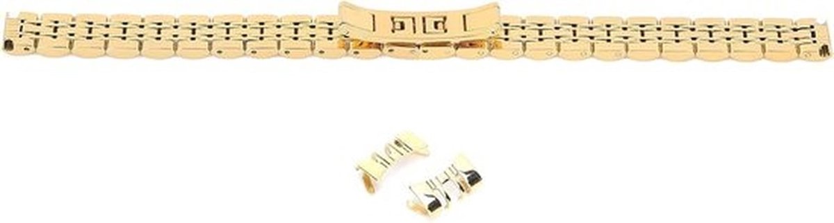 - Horlogeband - Vervangende band - Zwart - Pols - Flexibel - Geschikt voor horlogemerk - Gouden horlogeband, handige vervangende band voor horlogemakers in reparatiewerkplaats.