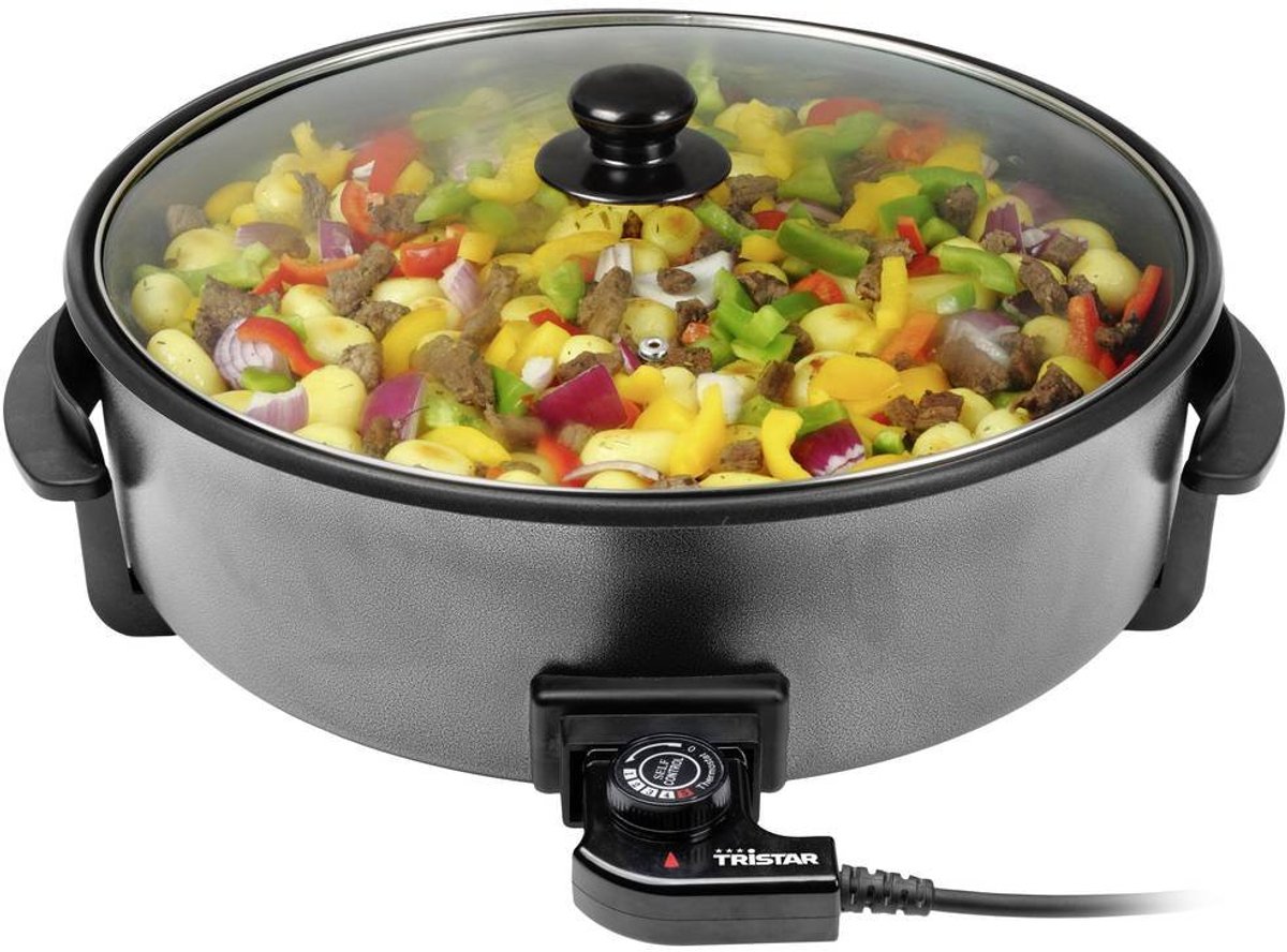 Tristar Elektrische hapjespan 1500W - PZ-9145 - Ø40cm Deksel - Maximale temperatuur 250⁰ C