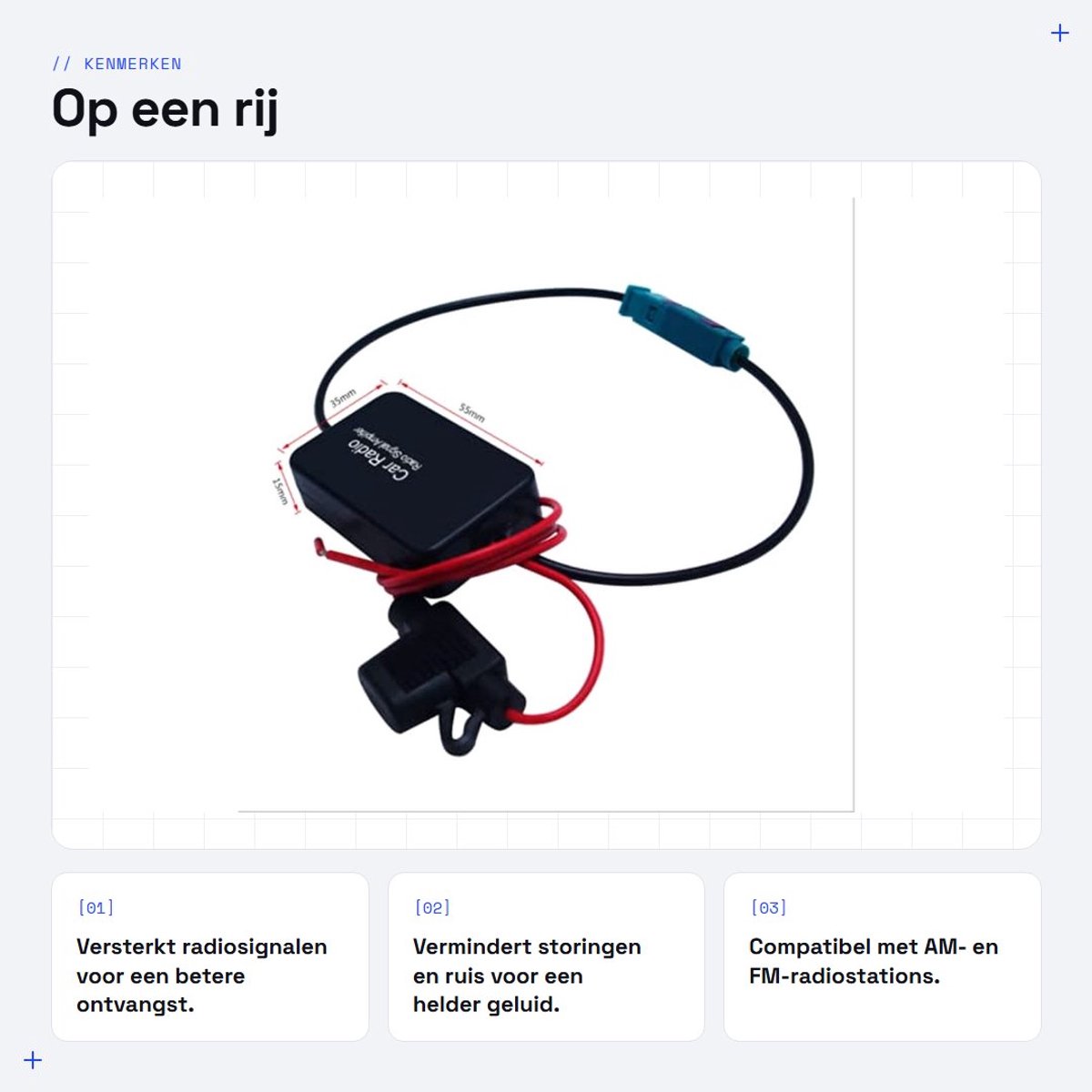 Dailygoods- Signaalversterker Hoge Uitgangsstroom - Antenne - Radio FM/AM - Antenne Booster - Eenvoudig te Installeren - Geschikt voor Chevrolet Silverado 1500 - Radioversterker