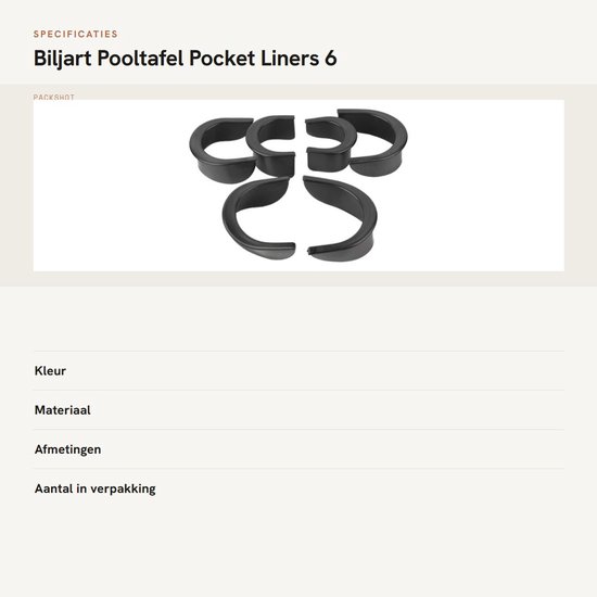 Dailygoods - Biljart Pooltafel Pocket Liners - 6 Stuks - Kwaliteitsmateriaal - Pooltafel Accessoires - Perfect voor Biljart Hal - Voorzien van Bal Lij van Dailygoods — afbeelding 5