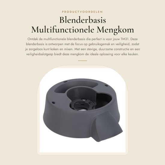 aladdien - Accessoires voor Keukenmachines - Multifunctionele Kookmachine - Vaatwasmachinebestendig - Blender Mengkom Basis - Geschikt voor TM31 van Merkloos — afbeelding 5
