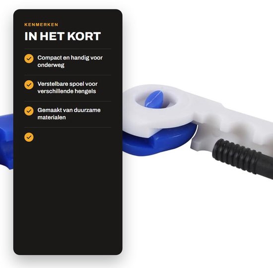 Dailygoods- Vislijnspoeler Draagbaar - Verstelbare Spoel - Mini-Spoelapparaat - Hengels Gereedschap - Roestvrij Staal Veer - Zakformaat 165x34x20 mm - Lijnopwinder van Dailygoods — afbeelding 2