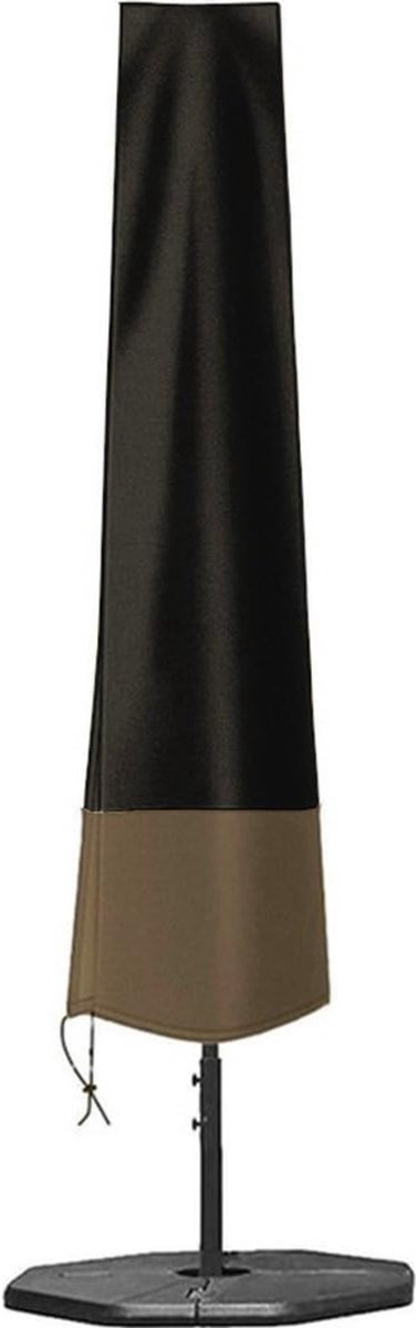 QUOVO® Parasolhoes Staande Parasol - Parasolhoes - Parasol Hoes - Zwart/Bruin - 265cm x 70cm x 50cm