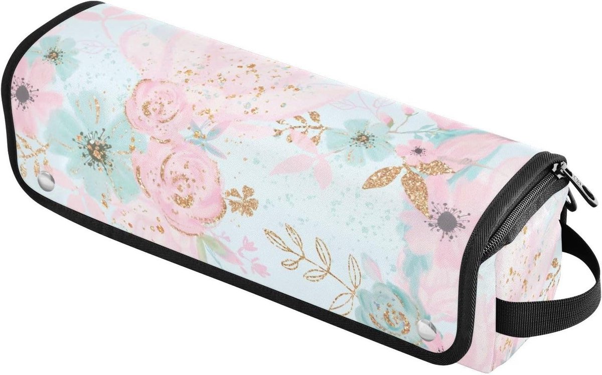 Haarstyling Tas - Reis Organizer - Styling Tools - Hittebestendig Pad - 37 x 10 cm - Bloemenpatroon