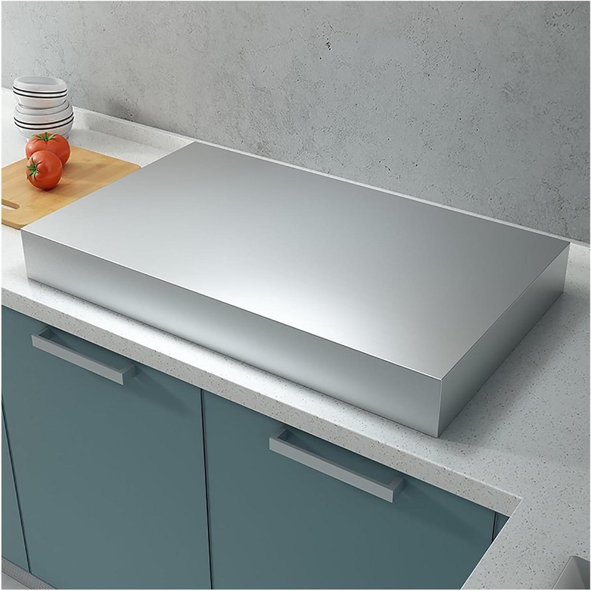 Gasfornuis Afdekplaat A RVS Deksel Keuken Werkblad Extra Ruimte Creëren 80 x 50 cm Zilverkleurig