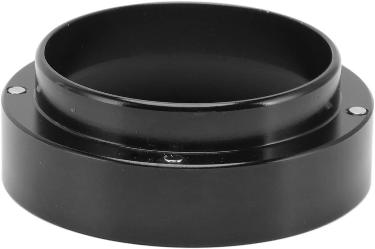Koffiedoseerring, 51 mm espresso-doseertrechter, aluminium koffiepoeder doseerringen trechter met magnetische vervanging koffiezetapparaat accessoire(Black)