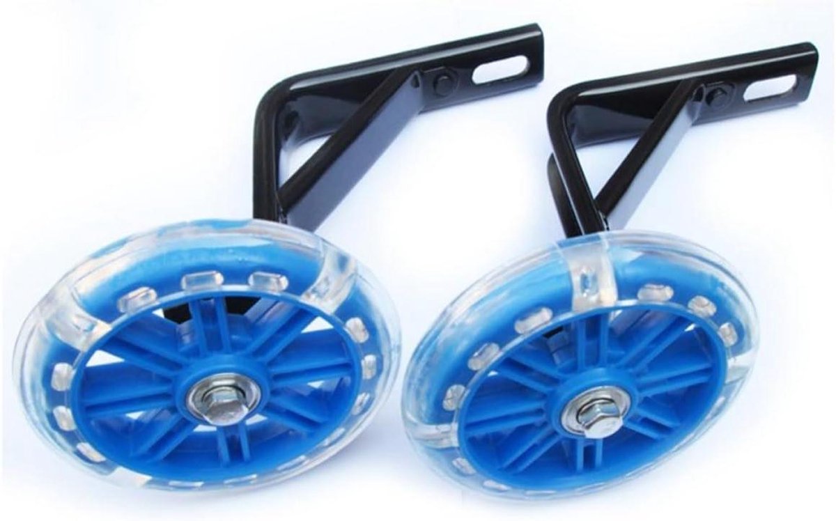 Kinderfiets Stabilisatorwielen Zijwieltjes Fiets Leren Fietsen Metalen Beugelarm Blauw