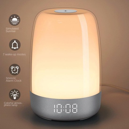 Nachtlampje Wekker - Zonsopgang Simulatie Lamp - Rustig Wakker Worden - Instelbare Timer - 1 Eenheid - Warm Wit — afbeelding 3