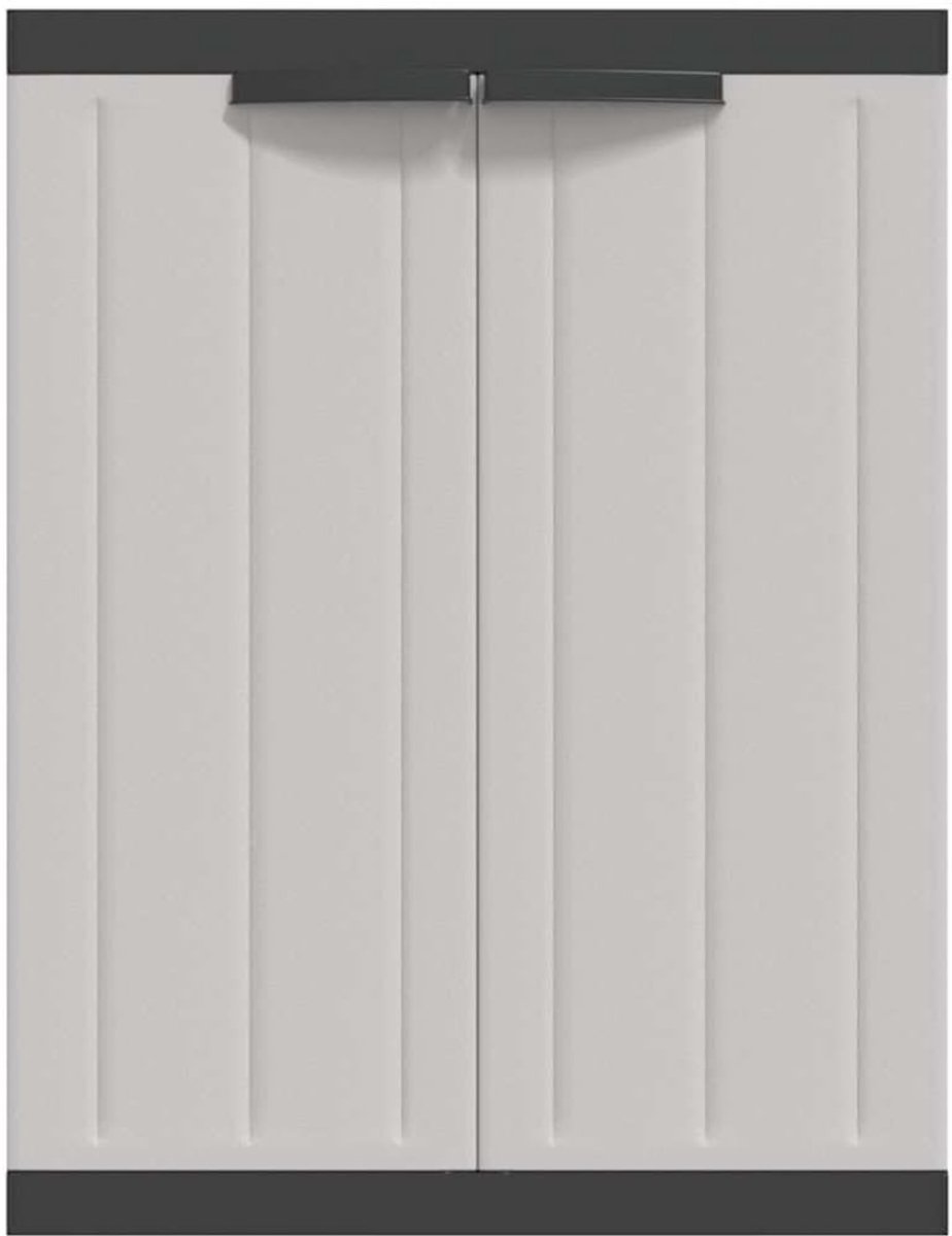QUOVO® Tuinkast Kunststof - Tuinkast - Tuinkist - Grijs/Zwart - 86cm x 38cm x 86cm