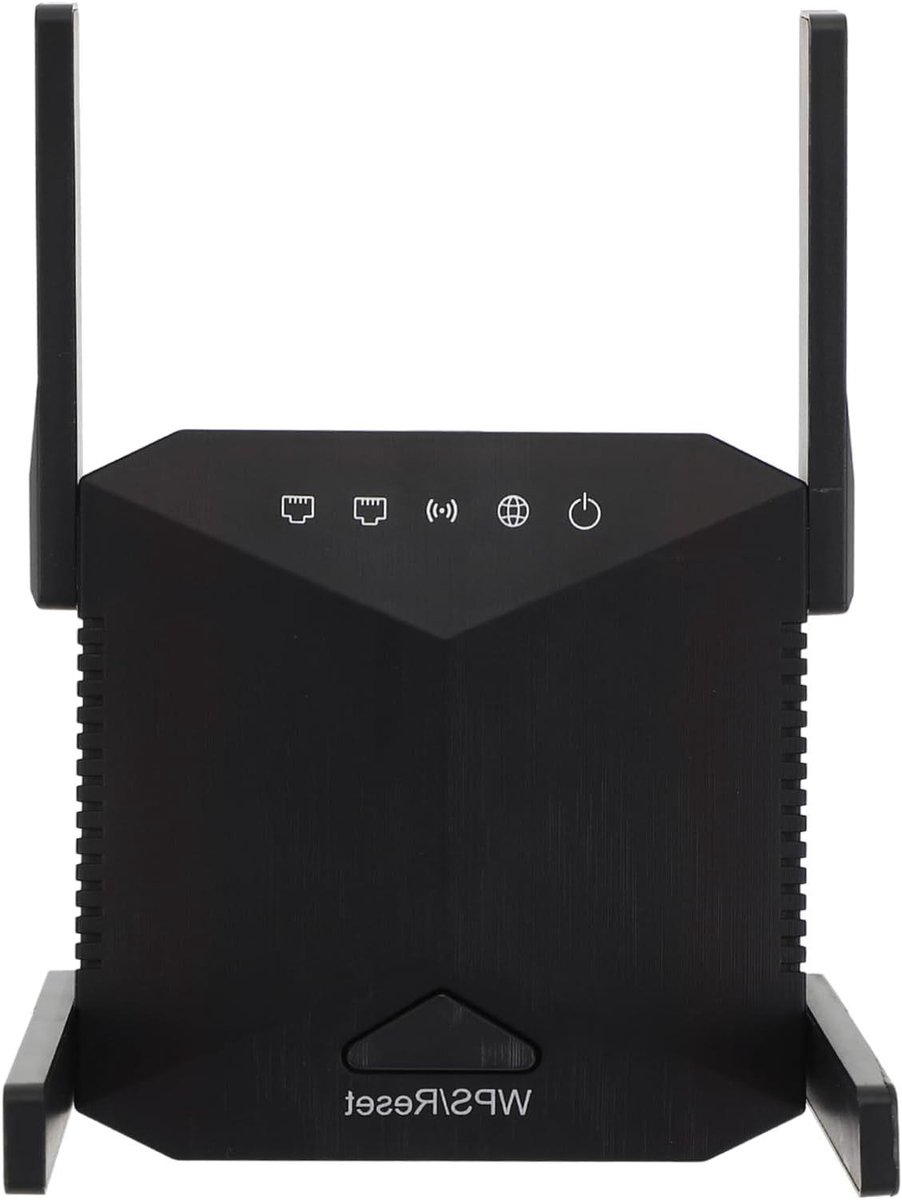 Wifi Versterker - Signaal Booster - Betere Dekking - Vier Antennes - 7.5 x 7.5 cm - Zwart