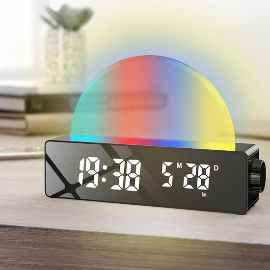 Kinderwekker met Licht - Smart Clock - Zonsopgang Simulatie - Rustgevende Geluiden - N.v.t. - Zwart — afbeelding 3