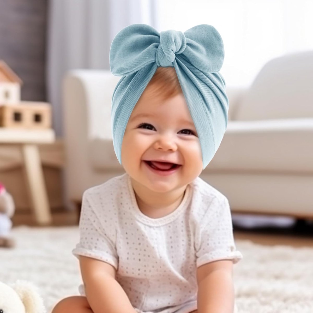 Baby Mutsjes - Babymuts - Baby Beschermen - Zacht Katoen - One Size - Grijs