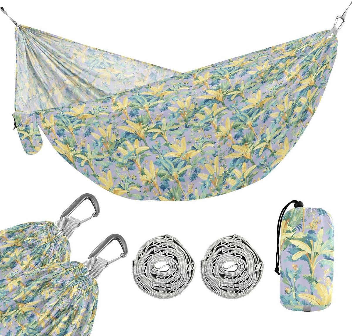 Stoffen Hangmat - Buiten Hangmat - Ontspannen Buiten - Met Opbergvakken - 114 x 138 cm - Bananenplant Paars