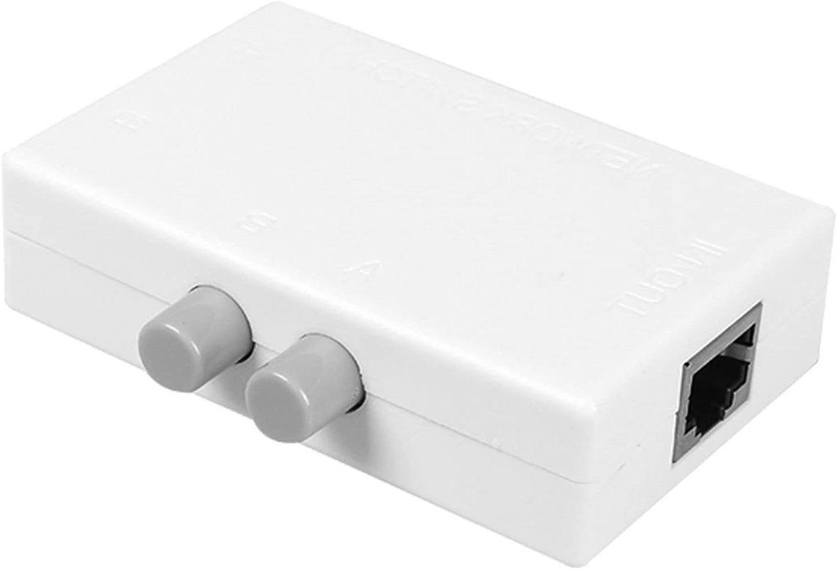 Netwerk Switch - RJ45 Adapter - Netwerk Delen - Handmatig Schakelen - 100M Bereik - Zwart