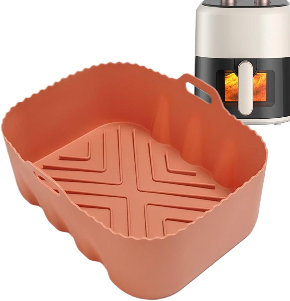 Airfryer Bakvorm - Siliconen Liner - Veilig Koken - Hittebestendig Materiaal - 20x15x67cm - Oranje