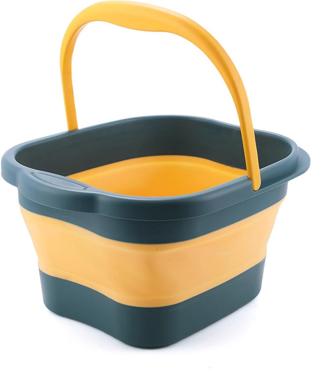 Voetbad Soak Tub - Opvouwbaar Voetenbad - Voetontspanning Thuis - Met Massage Punten - 43x33.5x22cm - Geel Blauw