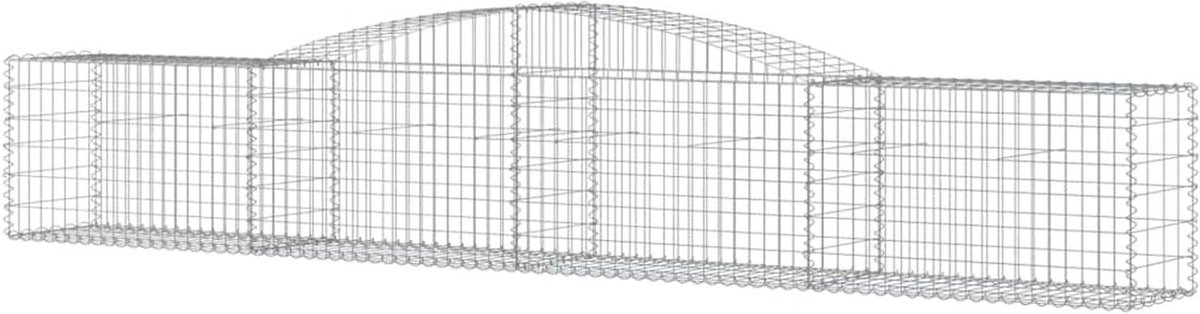 Schanskorf Gewelfd - Gabion Mand - Tuin Barrière - Versterkte Haken - 300x50x180 cm - Zilver