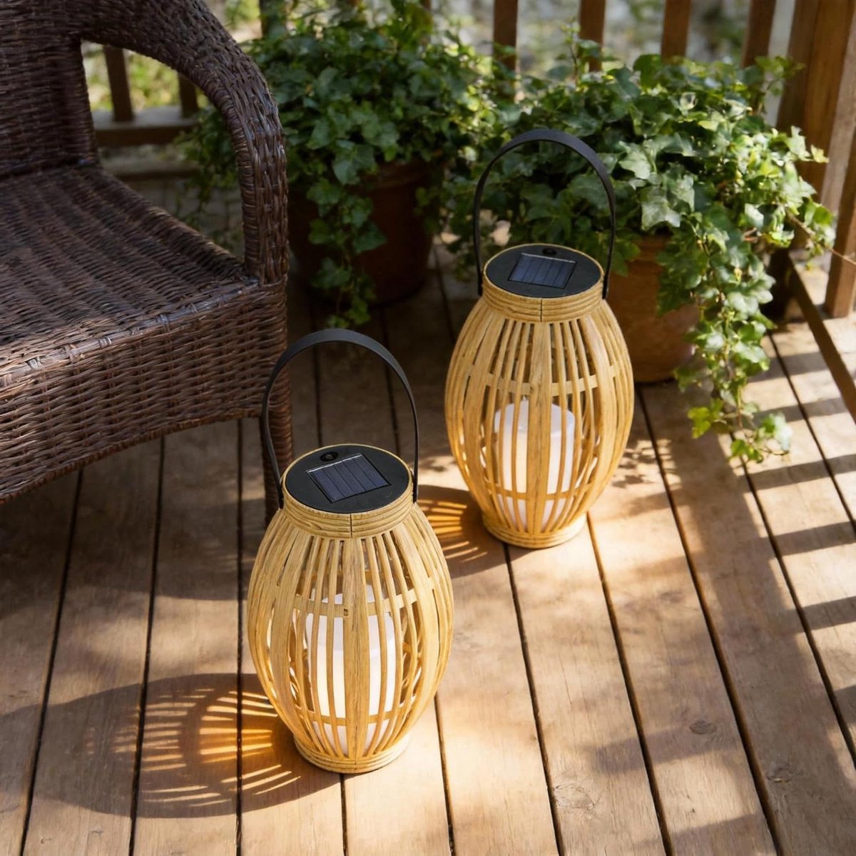 Zonne-energie Lantaarns - Buitenlampen Set - Tuin Verlichten - Automatisch Aan/Uit - 2 Stu