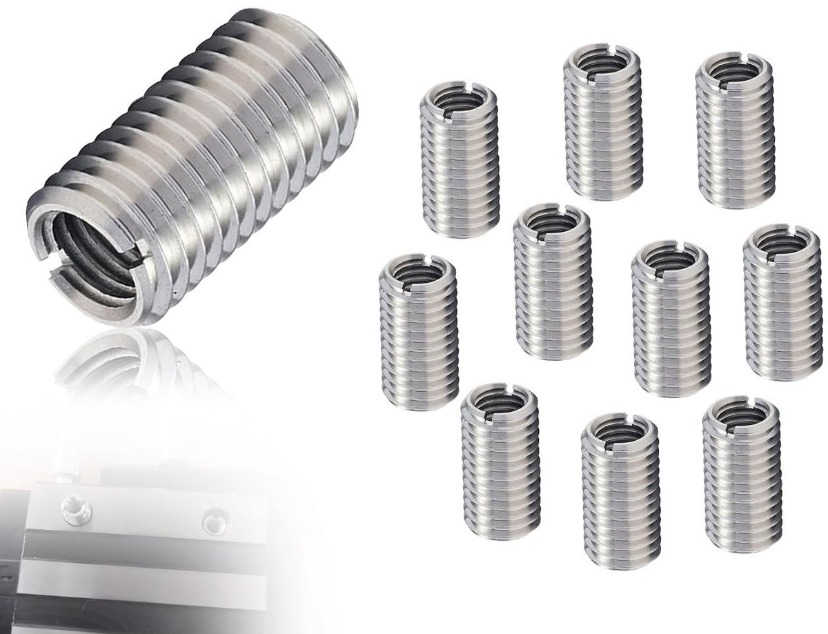 Dailygoods- Schroefdraadmoeren Set van 10 Stuks - M10/M8 - Roestvrij Staal - Zeskant - Fijn Draad - Duurzaam en Betrouwbaar - Moeren