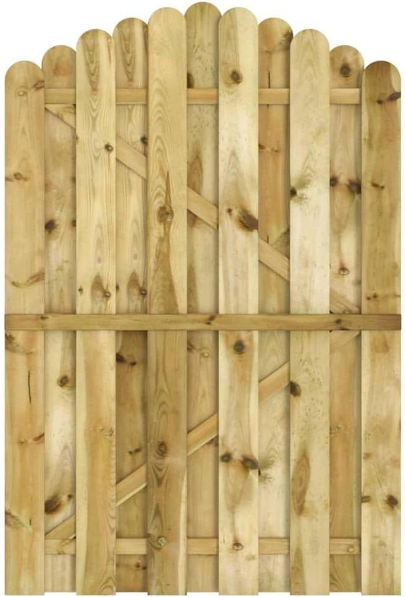 Tuinpoort Hout - Hekwerk Poort - Toegang Afsluiten - Boogvorm - 100x150 cm - Groen