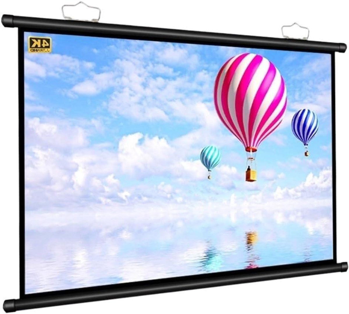 Draagbaar Projectiescherm - Filmscherm Beamer - Thuisbioscoop Creëren - Handmatig Neerklapbaar - 60 Inch (4:3) - Zwart