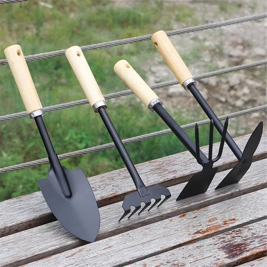 Mini Tuin Gereedschap Set - Bloemen Planten Tools - Tuinieren Buiten - Houten Handvat van MINI — afbeelding 4