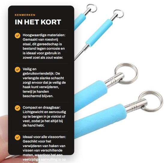 Dailygoods - Dailygoody - Afvoergereedschap vissen - Veilige haakverwijderaars - 2 stuks - Roestvrijstaal - Visserij accessoire - Voor het verwijderen van haken van Dailygoods — afbeelding 2