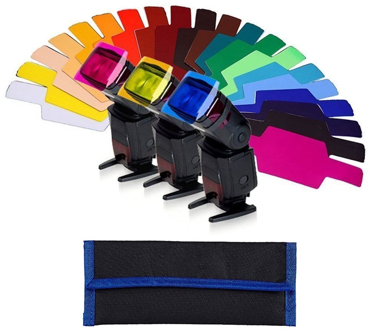 Dailygoods- Lichtfilter - 20 Kleuren - PVC Kleurfilter - Flitscamera - Eenvoudig te Installeren - Milieuvriendelijk en Lichtgewicht