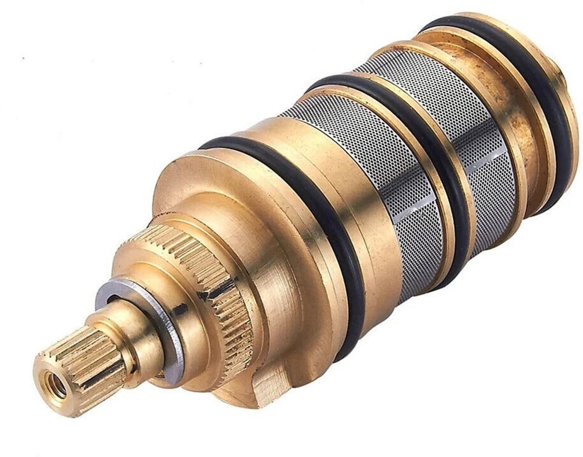 Dailygoods- Thermostatische Cartridge - Vervangende Douchemengkraanklep - Temperatuurbereik 20-50 °C - Drukbevestiging - Compatibel met Thermostatische Kranen - Inclusief Veiligheidsknop 38 °C - Douchekraan