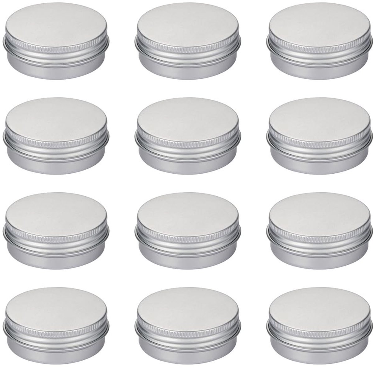 Dailygoods- Cosmetische Potten 30 ml - Aluminium Potten - Opbergpotten met Deksel - Set van 12 Stuks - Lichtgewicht en Duurzaam - Afmetingen 5 x 2 cm