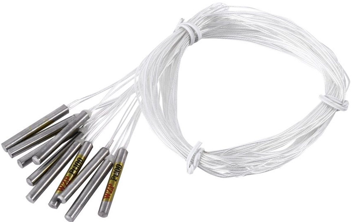 Dailygoods- Temperatuursensor Waterproof - Temperatuursensor Wifi - 10 Stuks - Temperatuurbereik -20°C tot 250°C - Roestvrij Staal - 50 cm Kabel - Temperatuursonde
