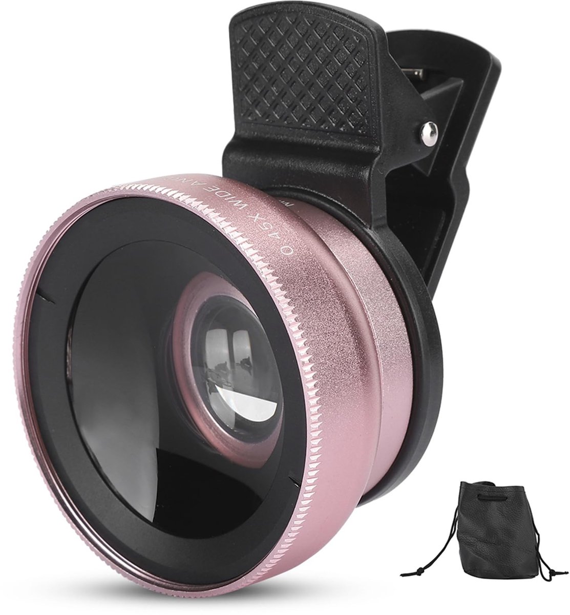 Dailygoods- Lens 2-in-1 - 0,45x Groothoeklens - 12,5x Macrolens - Telefooncameralens - Duidelijk Beeld - Geschikt voor Mobiele Telefoons - Cameralens