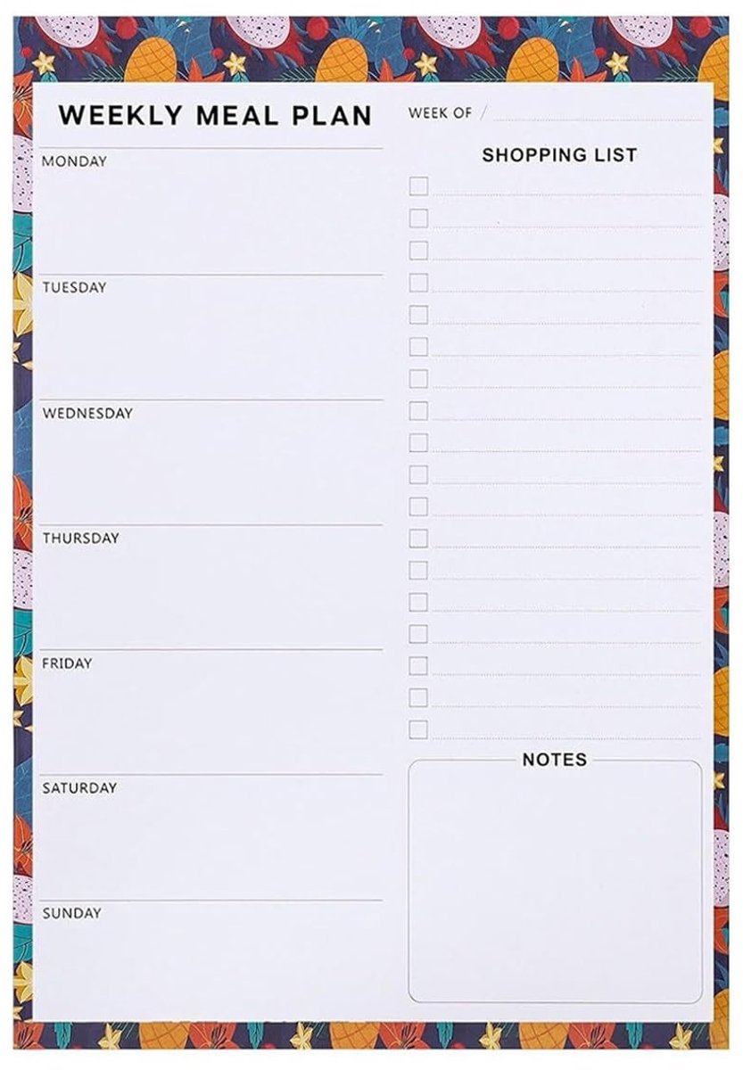 Dailygoods- Maaltijdplanner 60 Vellen - Wekelijkse Menuplanner - Boodschappenlijstblok - Afneembaar - Gezonde Eetgewoonten - Vermindert Voedselverspilling - Weekmenu