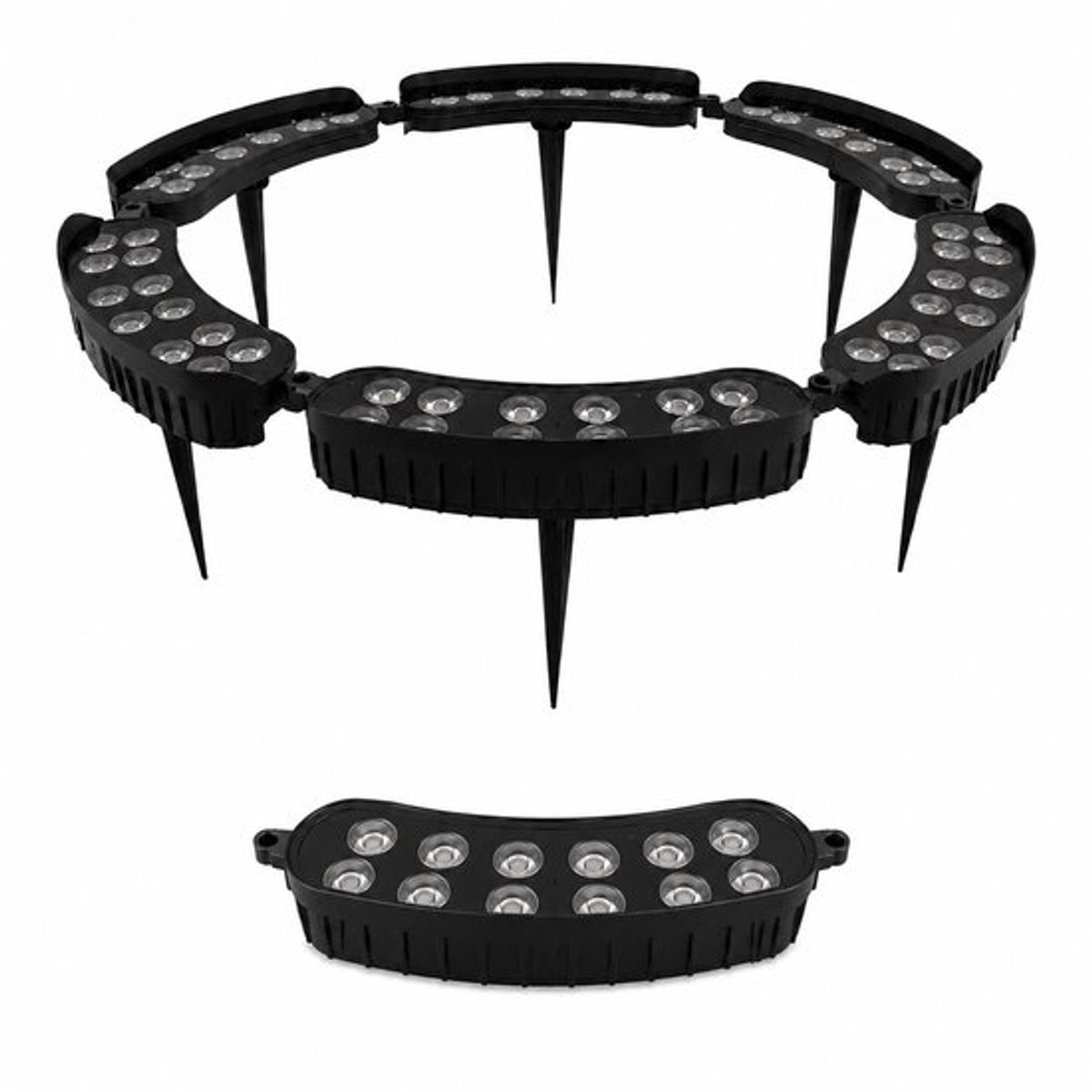 Jurrys Tuinverlichting - Buitenlamp - Buitenverlichting - Grondspots - Set van 8 - Waterdicht IP65 - Aluminium - Lengte 25cm - Zwart