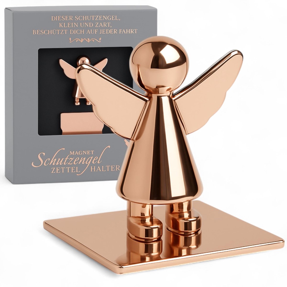 Dailygoods- Notitiehouder Magnetisch - Beschermengel - Auto-Cockpit - Notities - Parkeerbonnen - Dubbelzijdig Kleefpad - Metalen Accessoire