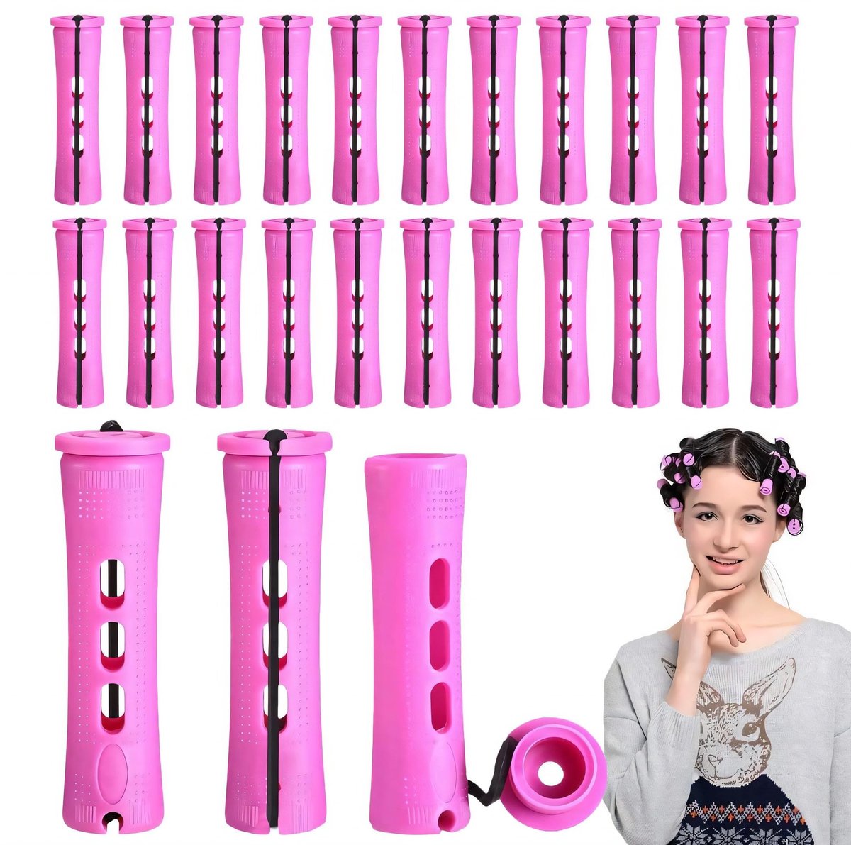 Dailygoods- Krulspelden 20 stuks - Koude Golf Roller - Haarstyling Gereedschap - Kunststof - Voor Lang/Kort Haar - Hoogwaardig Milieuvriendelijk Materiaal - Haarrollers
