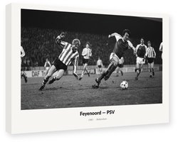 PSV Feyenoord 1981 Wijnstekers Thoresen - Voetbal Schilderij Canvas 60x40 cm - Vintage Sport Wanddecoratie Muurdecoratie - Canvas op Frame, Voetbal