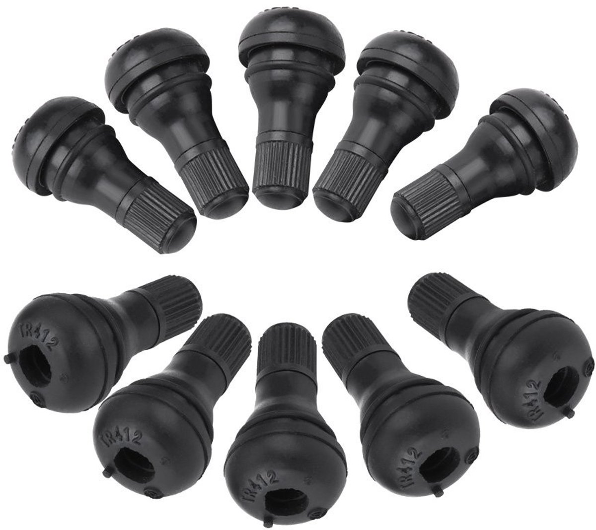 Dailygoods- Ventiel TR412 10 Stuks - Rubber Ventiel - Zinklegering - Slijtvast - Waterdicht - Eenvoudig te installeren - Bandventiel