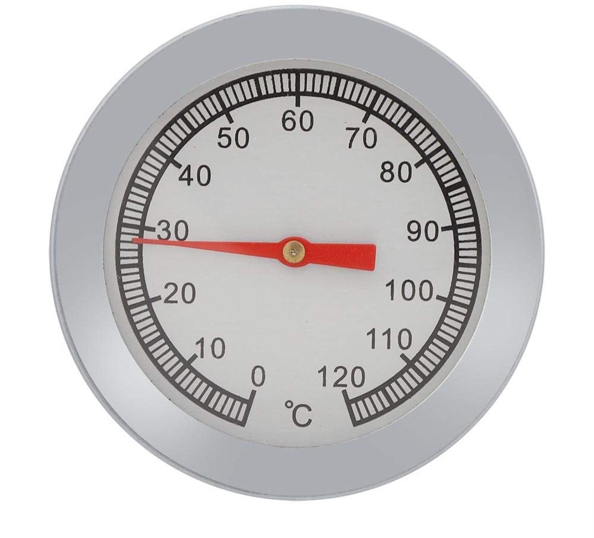 Dailygoods- Thermometer BBQ - Roestvrijstalen Behuizing - Temperatuurmeter 0-120°C - Grill/BBQ/Oven - Eenvoudig te Installeren - Lange Levensduur - Grillthermometer