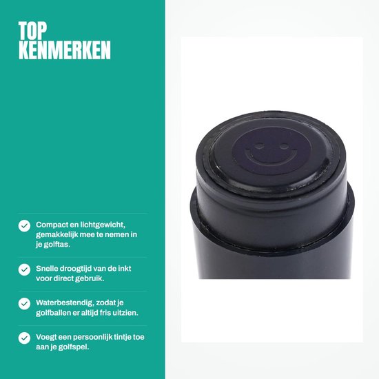 Dailygoods- Golfbalstempel Waterbestendige Inkt - Persoonlijkheid Toevoegen - Compact Formaat - Lichtgewicht - Sneldrogend - 19 x 53 mm - Golfaccessoire van Dailygoods — afbeelding 2
