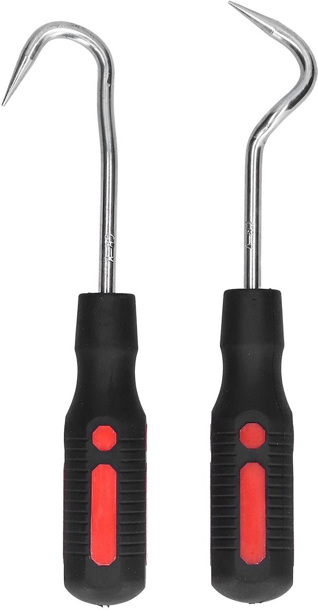Dailygoods- Slangtrekker 2 Stuks - Slangverwijderingshaak - Reparatietool - Staal - Comfortabele Handgreep - Geschikt voor Radiatorslang - Slangverwijderingsgereedschap