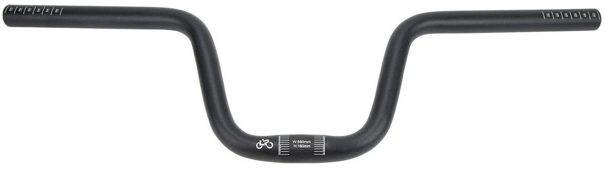 Dailygoods- Fietsstuur Verstelbaar - Aluminiumlegering - Integraal Gevormd - 25,4 mm Diameter - Verhoogde Stuurhoogte - Comfortabel Rijgevoel - Fiets Stuur