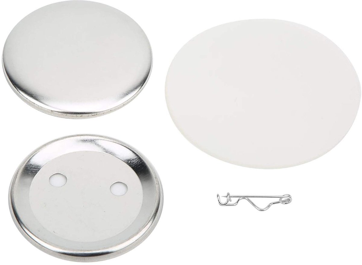 Dailygoods- Badge 100 Sets - Badge-onderdelen 56 mm - Lichtgewicht Blik - Duurzaam - Antiroest - Gemakkelijk te gebruiken - Badgecomponenten