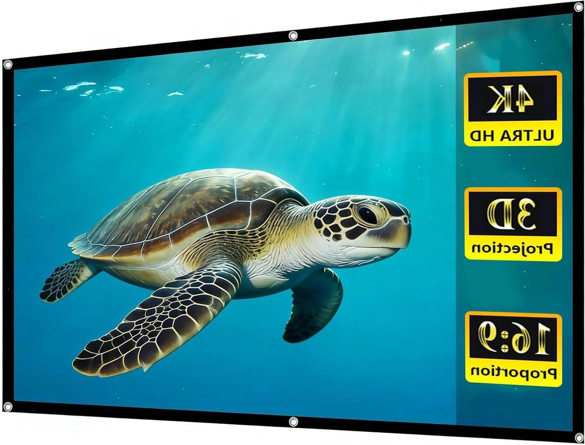 Draagbaar Beamer Scherm - Projectiescherm Binnen Buiten - Thuisbioscoop Creëren - Anti Glare Glasparel Coating - 180 Inch 16:9 - Wit