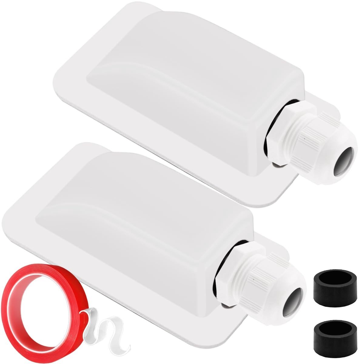 Dailygoods- Kabeldoorvoer Waterdicht - Kabeldoorvoer 3-12mm - ABS Behuizing - UV-bestendig - Set van 2 - IP68 Bescherming - Kabeldoorvoerdoos