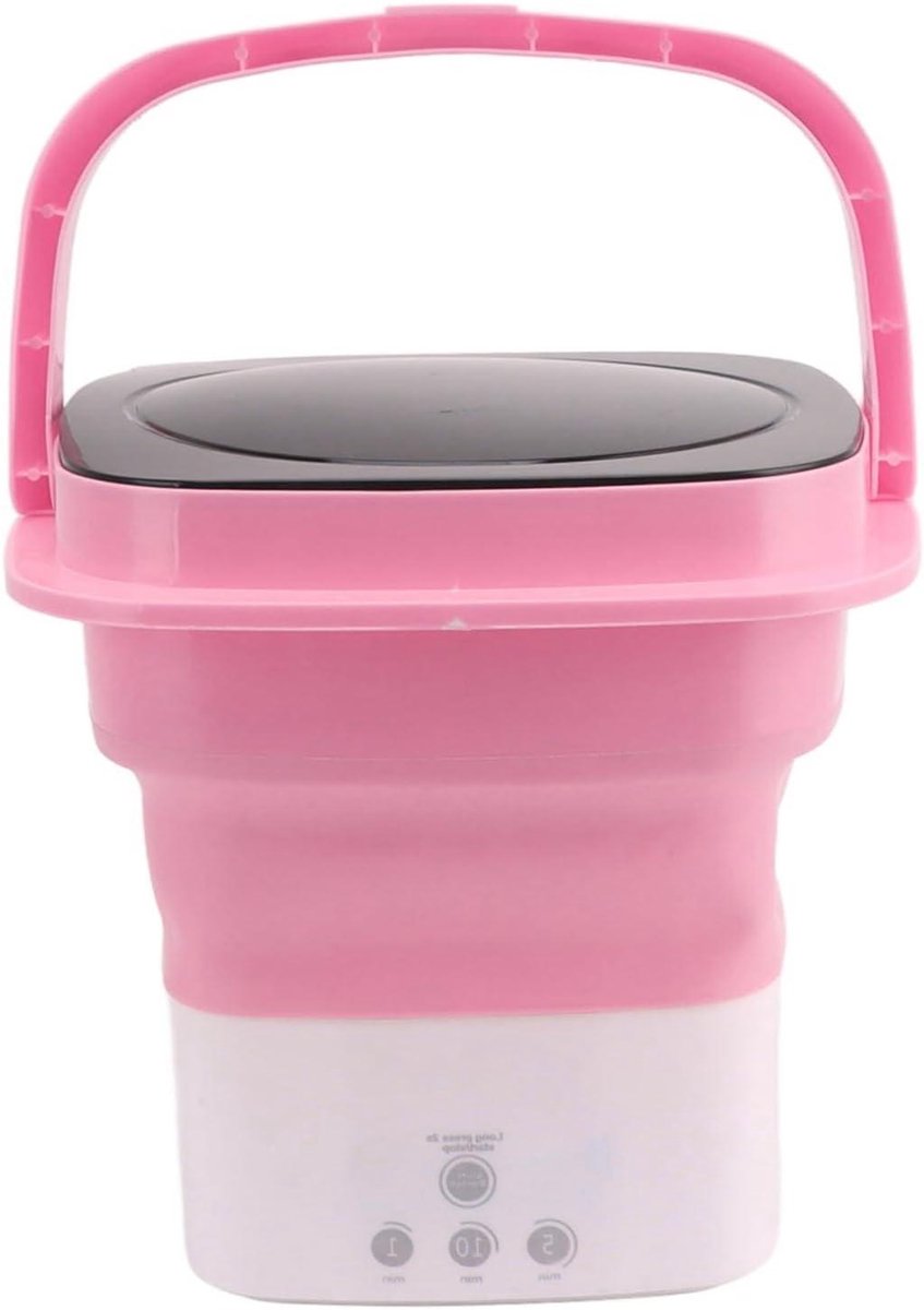 Mini Wasmachine Opvouwbare Emmer Reizen Kamperen Energiebesparend Afvoer Grote Capaciteit Roze