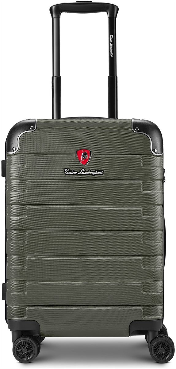 Tonino Lamborghini Milano 4 wielen Cabinewagen S 54 cm met uitbreidingsplooi - Harde bagage - TSA slot - olive