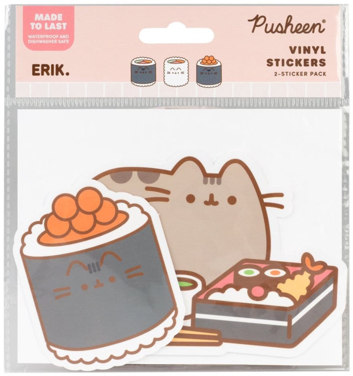 Grupo Erik Pusheen - Pack Of 2 Sushi Roll Vinyl 5 Sticker Set - Multicolours