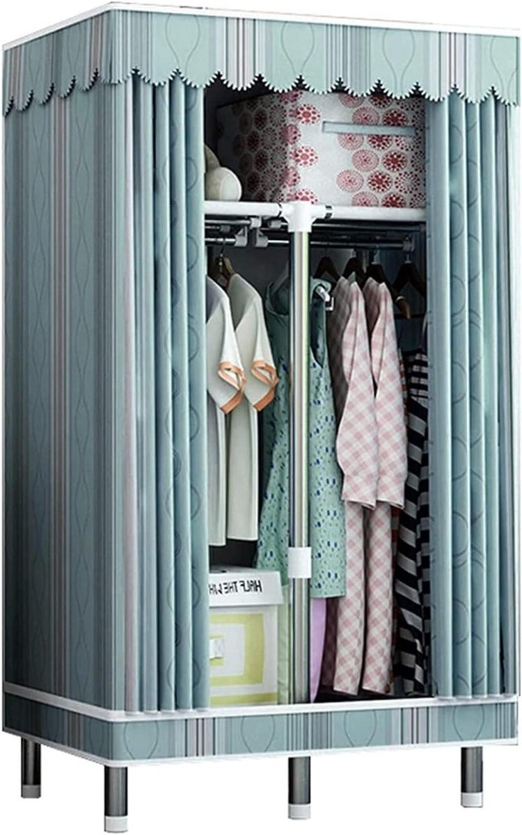 Stoffen Kledingkast - Opbergkast Meubel - Kleding Opbergen - Stevig Stalen Frame - 172 x 8