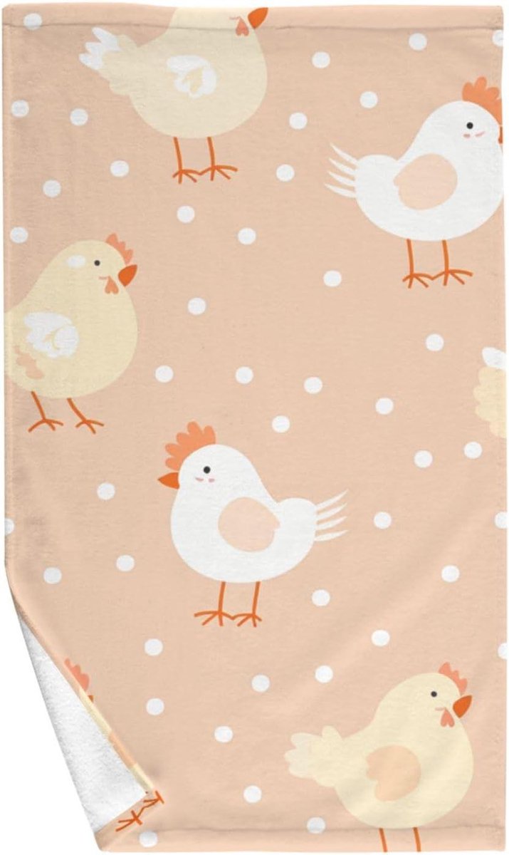 Kip Handdoek - Decoratieve Keukendoek - Badkamer Decoratie - 100 procent Katoen - 16 x 28 
